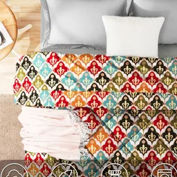 bsb home Red & White Floral Microfiber Mild Winter 233 GSM Double Bed Comforter image 4