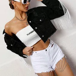 LULU & SKY Women Knitted and Woven Jacket-image-73