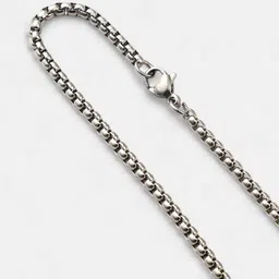 FIMBUL Men Silver Plated Artificial Stones Studded Dollar Charm Hip Hop Pendant With Chain image 2