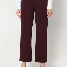 Smarty Pants Women Relaxed Straight Leg Flared Easy Wash Formal Trousers image 1