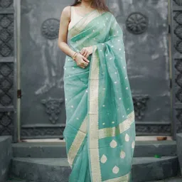 ZIKARAA Woven Design Zari Pure Silk Saree-image-10