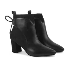 SHUZ TOUCH Women Solid Woven Design Lace Detail Regular Boots-image-52