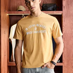 Snitch Men Typography Printed Round Neck Pure Cotton T-shirt image 1