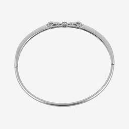 Kushal's Fashion Jewellery Rhodium-Plated & White Copper Zircon Bangle image 4