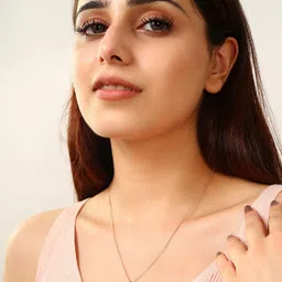 MINJI AND CO. Gold-Plated Cubic Zirconia Studded Enamelled Floral Pendant With Chain-picture-23