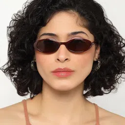 PELLE LUXUR Unisex Brown Lens & Brown Oval Sunglasses with-picture-10