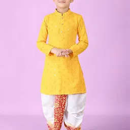 NFC CREATION Boys Embroidered Viscose Rayon Kurta & Dhoti Pants-picture-49