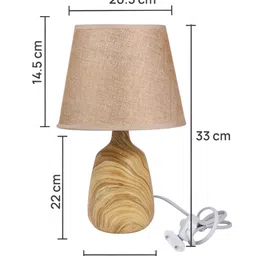 TAYHAA Brown & White Contemporary Frusturical Shaped Table Lamp image 4