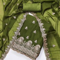 LeeliPeeri Designer Embroidered Unstitched Dress Material-picture-2