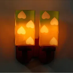 1ST TIME Green & Green Printed Wood Traditional Rectangle Shaped Wall Lamp image 4