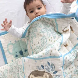 TIDY SLEEP White & Blue Cartoon Characters Mild Winter 210 GSM Single Bed Blanket-image-39