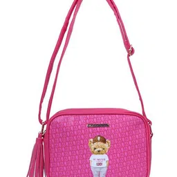 HAMSTER LONDON Printed PU Sling Bag with Tasselled image 4