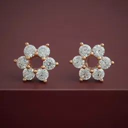 Kushal's Fashion Jewellery 92.5Silver Rose Gold-Plated CZ Studded Studs Earrings-picture-34