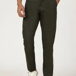 Greenfibre Men Cotton Mid-Rise Slim Fit Trousers-image-46