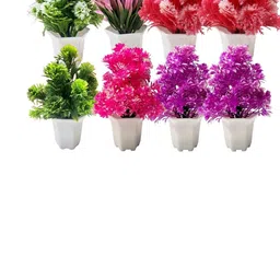 Dekorly Multi Plastic Artificial Flowers & Plants With Pot image 1