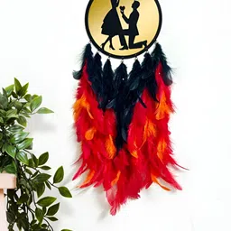 COLOR SPLASH Red & Black Couple Sleeping On Moon Hanging Dream Catcher Wall Decor-image-64
