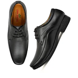 TRM Men Black Solid Formal Shoes image 5
