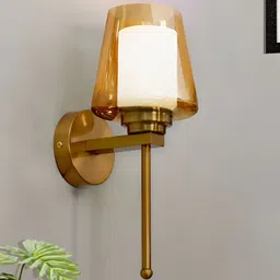 Homesake Gold-Toned Metal Frustum Shaped Wall Lamp-image-98