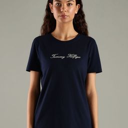 Tommy Hilfiger Brand Logo Printed Round Neck Regular Fit Cotton T-shirt-picture-48