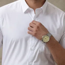 Ramraj Men Classic Spread Collar Solid Cotton Formal Shirt image 2