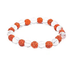 Divine souvenirs Unisex Rudraksha & Artificial Beaded Elasticated Bracelet-picture-14