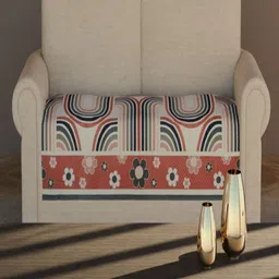 Fashion Throw Beige & Green Printed Velvet 1 Piece Sofa Cover-picture-16