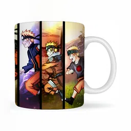 Mr UVD White & Green Cartoon Characters Printed Ceramic Glossy Mug 350 ml image 3