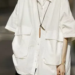 StyleCast Men Standard Oversized Fit Spread Collar Solid Casual Shirt image 4