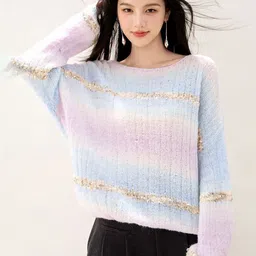JC Collection Women Colourblocked Pullover with Embellished Detail image 2