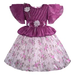 Wish Karo Girl Floral Print Cape Sleeve Fit & Flare Dress-image-13