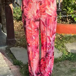 BAESD Women Floral Printed Smart Relaxed Fit Trousers-image-87