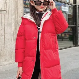 YK Girls Hooded Puffer Long Jacket-picture-11
