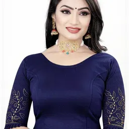 PU FASHION Women Lycra Readymade Stretchable Saree Blouse-picture-32