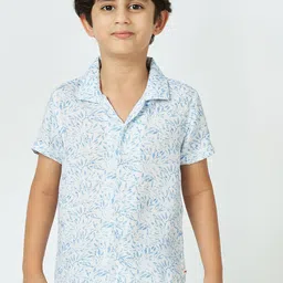 Ed-a-Mamma Boys Floral Printed Cuban Collar Cotton Casual Shirt-picture-18