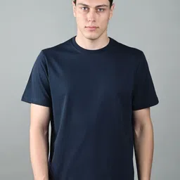 LOUIS STITCH Men Solid Round Neck Cotton T-shirt-image-64