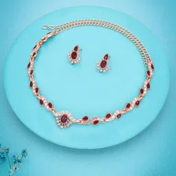 Anouk Gold-Plated American Diamond Studded Necklace And Earrings-picture-27