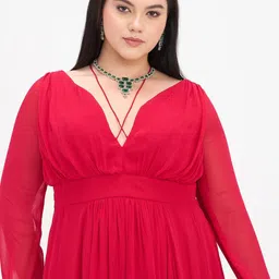 Virgio Puff Sleeve Fit & Flare Maxi Dress image 5