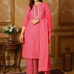 Istyle Can Women Ethnic Motifs Printed Regular Thread Work Kurta with Palazzos & With Dupatta-picture-34