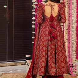 Moda Rapido Women Floral Printed Anarkali Kurta with Palazzos & Dupatta image 2