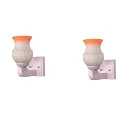 Somil Premium Designer Glass Wall / Night Lamp Elegant & Stylish Dcor Accent for Modern Interiors, color- Orange, White, Size- 19.5 X 24.5 X 22.5 CM-image-70