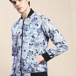 SHOWOFFFF Men Floral Water Resistant Bomber Jacket image 5
