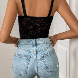 KPOP Shoulder Strap Neck Bodysuit image 5