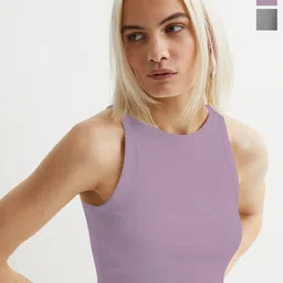 TOOCHKI Women Pack of 2 Ribbed Tank Crop Top-image-67