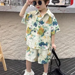 FASTDEAL Boys Printed Shirt with Shorts Clothing Set-picture-39