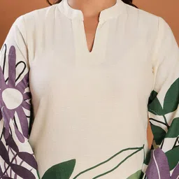 RangRaazi Printed Mandarin Collar Neck Tunic With Palazzo Co-Ords image 5