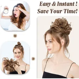 VIEWS Curly Messy Hair Bun Extension image 3