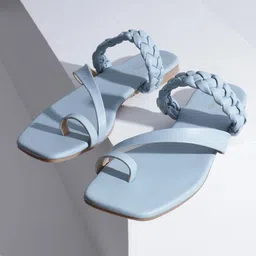 KNEETOES Women Colourblocked Open Toe Flats with Bows-picture-39