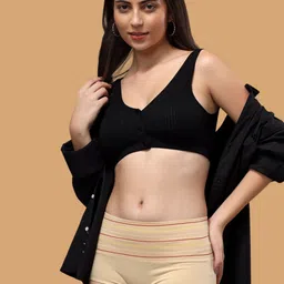 BRACHY Pack Of 3 Striped High-rise Hipster Briefs COM3_76BRIEFB4-M-Nude,Magenta,Red image 4