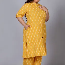 VASAVI Women Ethnic Motifs Printed Regular Pure Cotton Kurta with Palazzos image 4