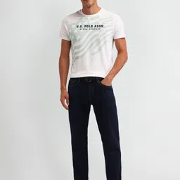 U.S. Polo Assn. Denim Co. Men Brand Logo Printed Round Neck Cotton Slim Fit T-shirt image 4